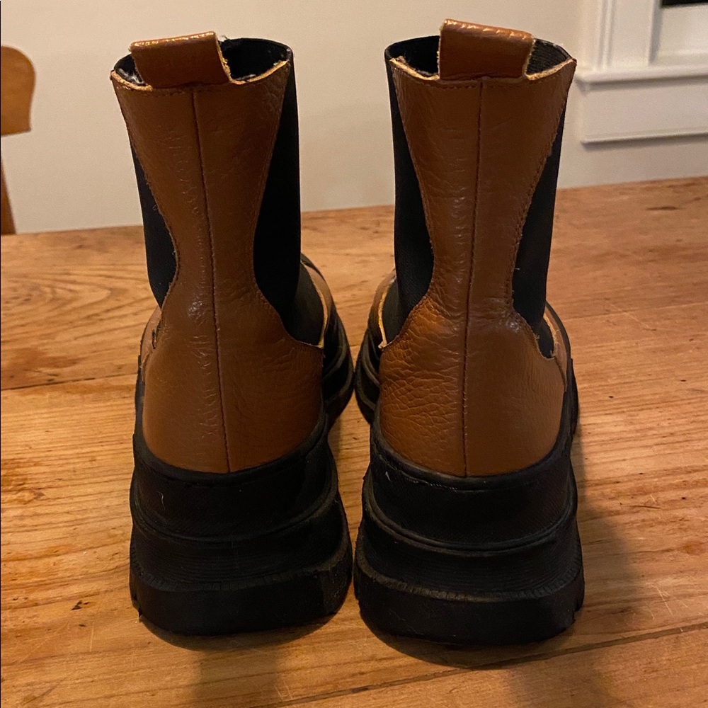 INTENTIONALLY BLANK Black and Brown Ankle Boots - Picture 4 of 8